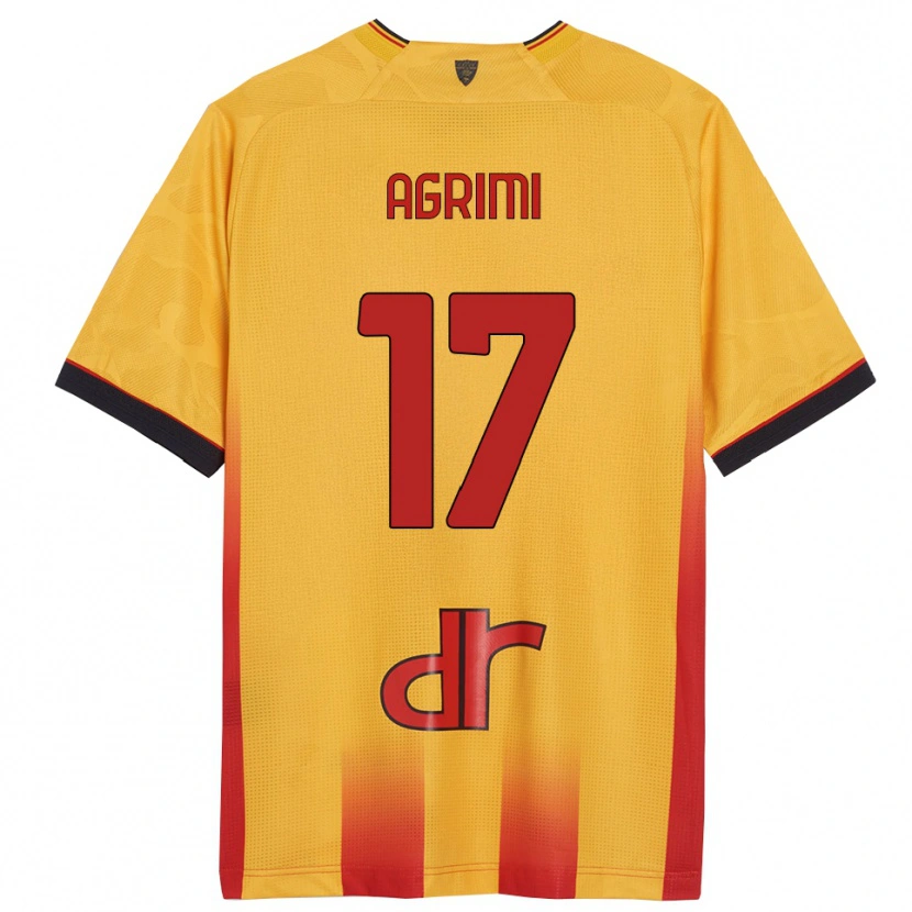 Danxen Uomo Maglia Matteo Agrimi #17 Giallo Arancione Kit Gara Home 2025/26 Maglietta