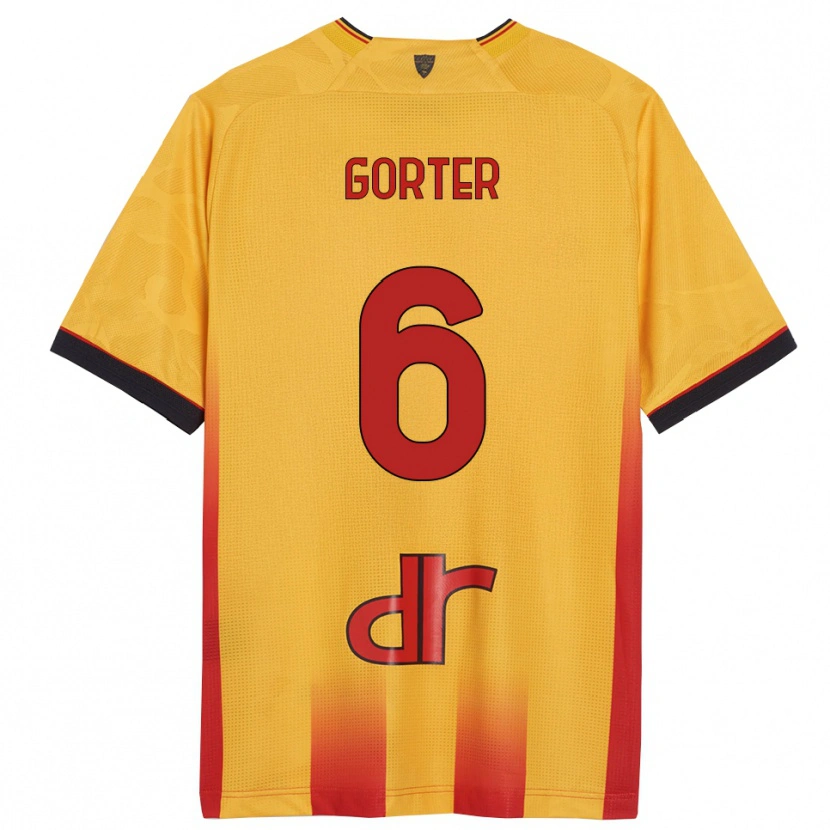 Danxen Uomo Maglia Olaf Gorter #6 Giallo Arancione Kit Gara Home 2025/26 Maglietta