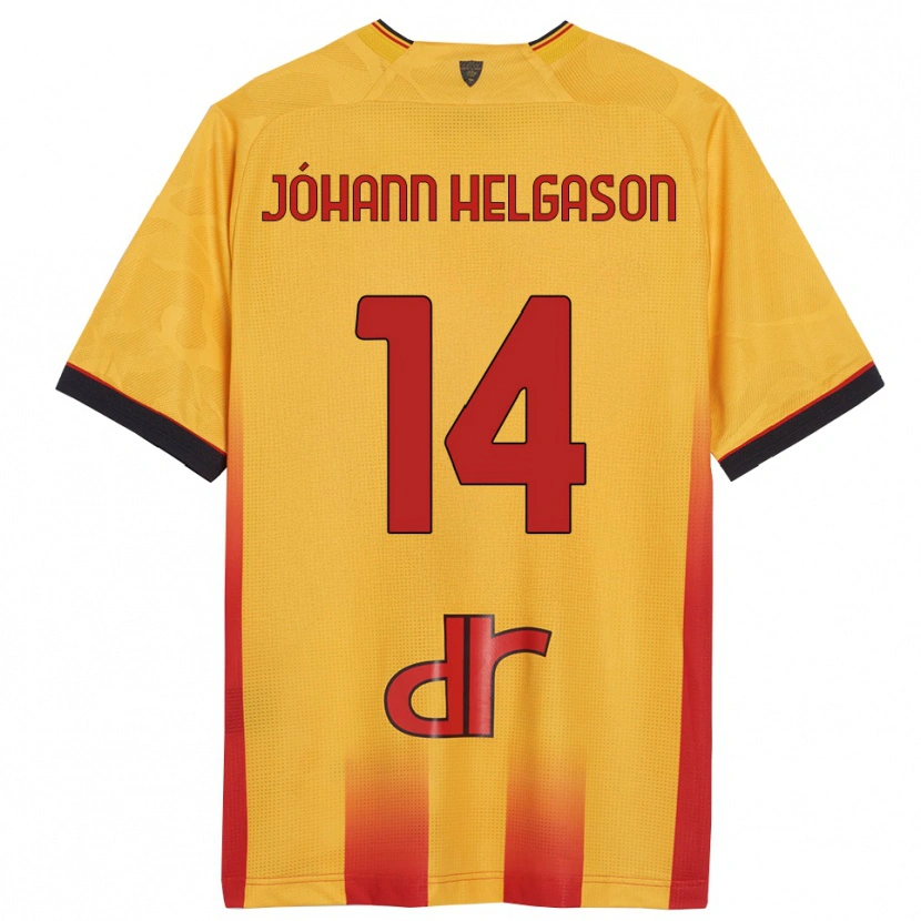 Danxen Uomo Maglia Thórir Jóhann Helgason #14 Giallo Arancione Kit Gara Home 2025/26 Maglietta