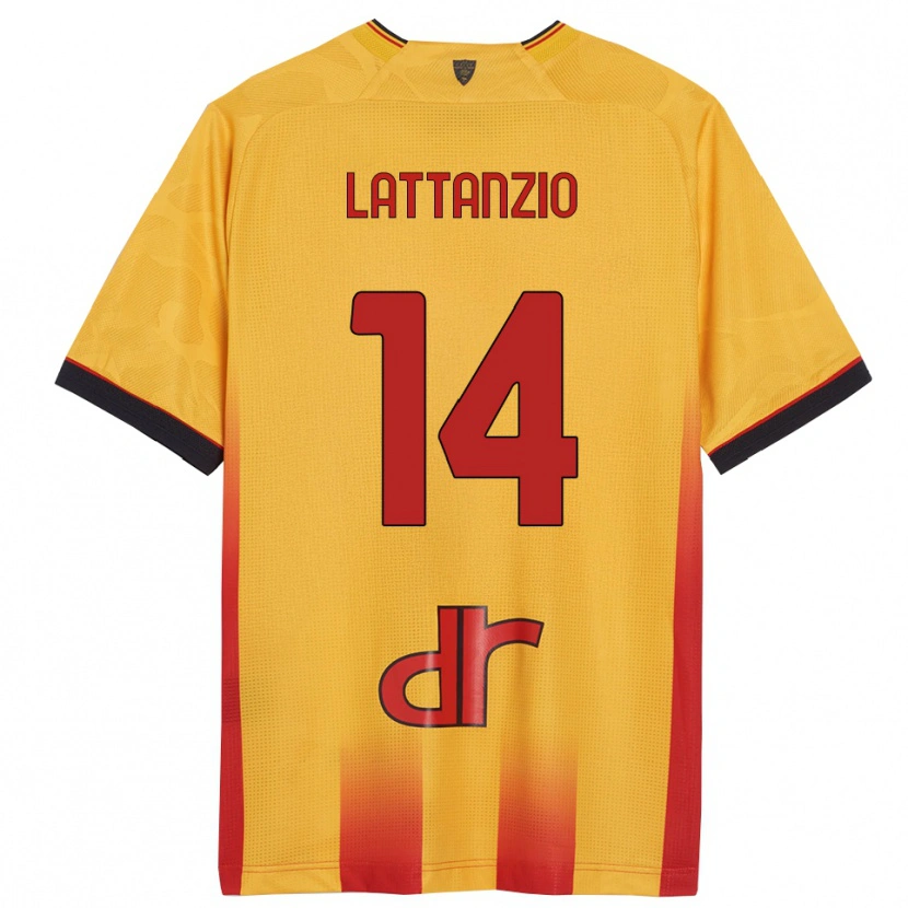 Danxen Uomo Maglia Gianluca Lattanzio #14 Giallo Arancione Kit Gara Home 2025/26 Maglietta