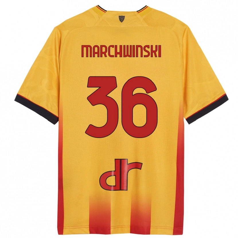 Danxen Uomo Maglia Filip Marchwinski #36 Giallo Arancione Kit Gara Home 2025/26 Maglietta