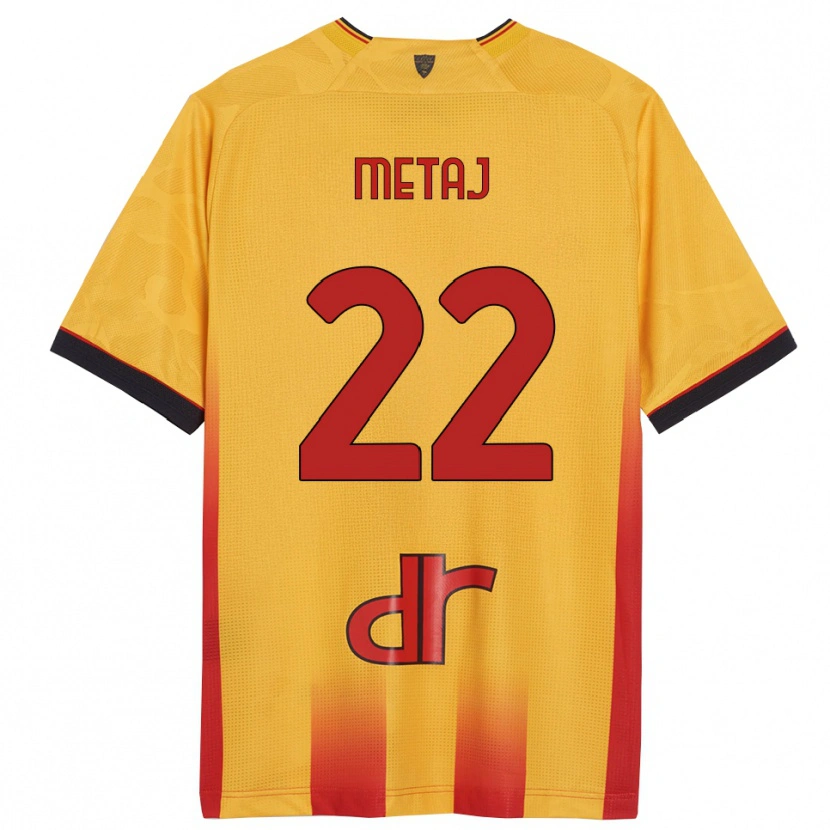 Danxen Uomo Maglia Dejvi Metaj #22 Giallo Arancione Kit Gara Home 2025/26 Maglietta