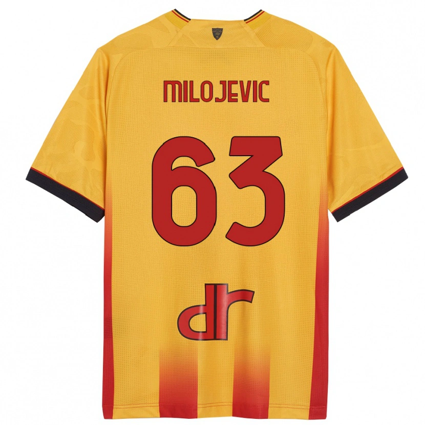 Danxen Uomo Maglia Nemanja Milojevic #63 Giallo Arancione Kit Gara Home 2025/26 Maglietta
