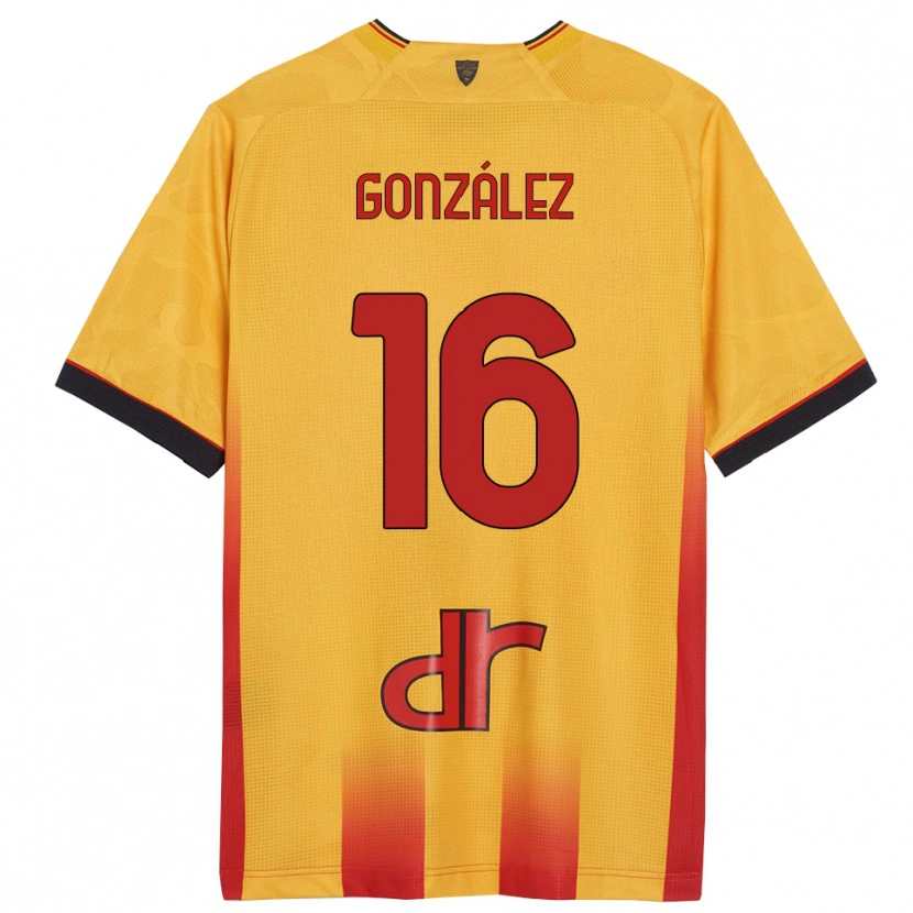 Danxen Uomo Maglia Joan González #16 Giallo Arancione Kit Gara Home 2025/26 Maglietta