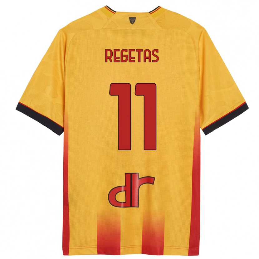 Danxen Uomo Maglia Domagoj Regetas #11 Giallo Arancione Kit Gara Home 2025/26 Maglietta