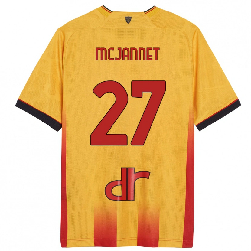 Danxen Uomo Maglia Ed Mcjannet #27 Giallo Arancione Kit Gara Home 2025/26 Maglietta