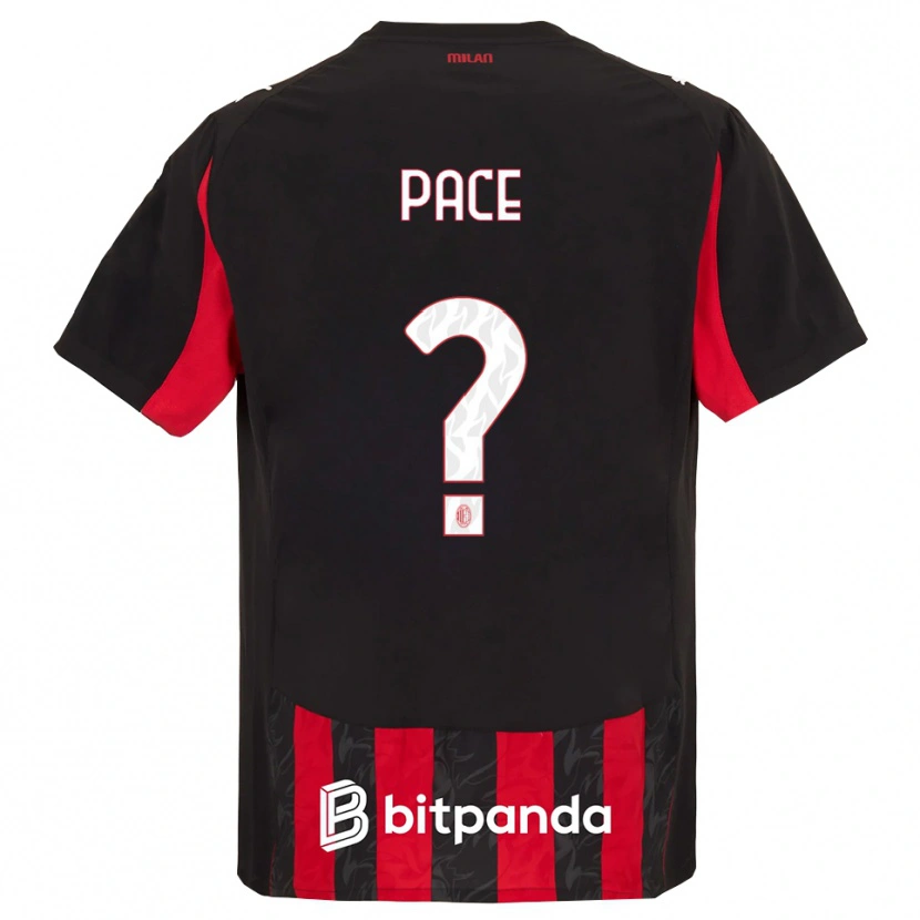 Danxen Uomo Maglia Anthony Pace #0 Rosso Nero Kit Gara Home 2025/26 Maglietta