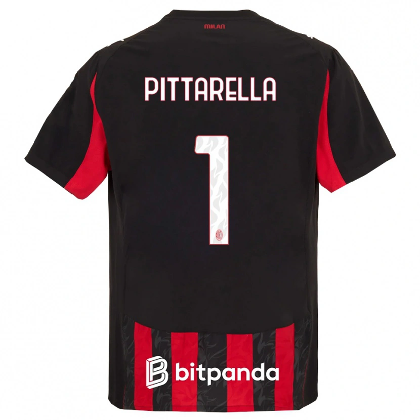 Danxen Uomo Maglia Matteo Pittarella #1 Rosso Nero Kit Gara Home 2025/26 Maglietta