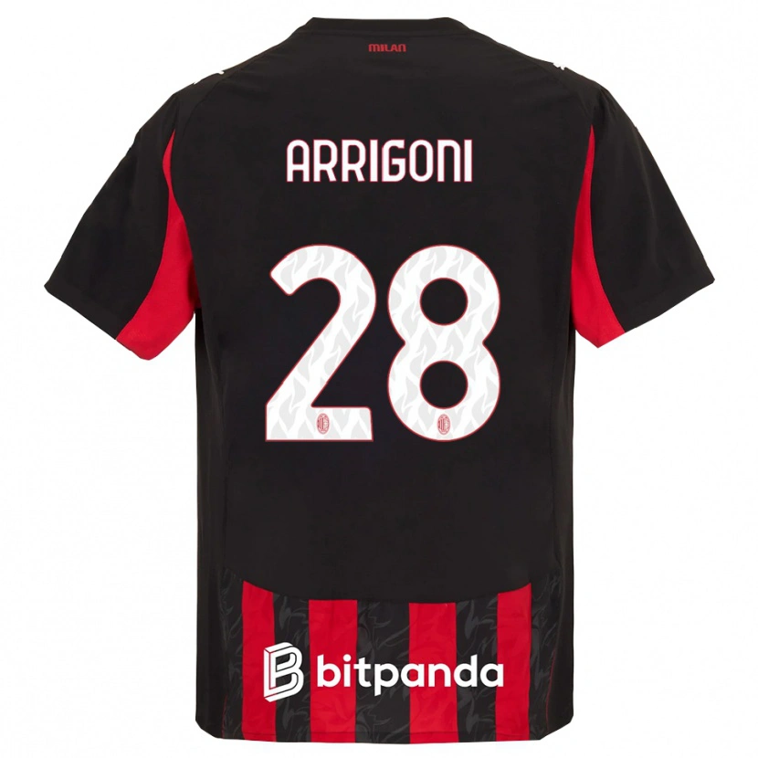 Danxen Uomo Maglia Giorgia Arrigoni #28 Rosso Nero Kit Gara Home 2025/26 Maglietta