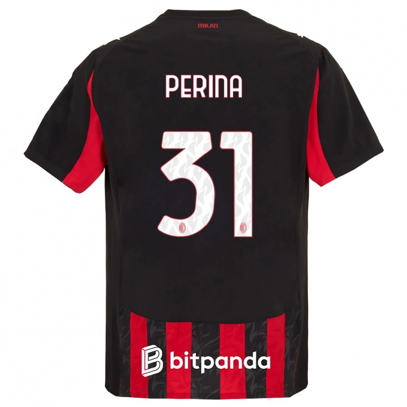 Danxen Uomo Maglia Gioele Perina #31 Rosso Nero Kit Gara Home 2025/26 Maglietta