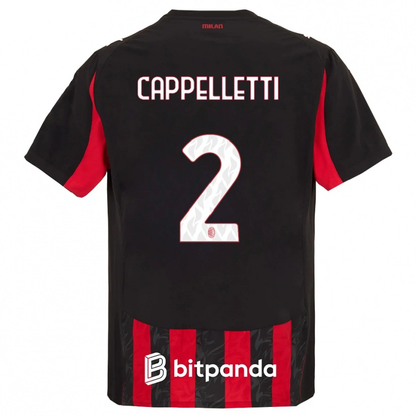 Danxen Uomo Maglia Mattia Cappelletti #2 Rosso Nero Kit Gara Home 2025/26 Maglietta