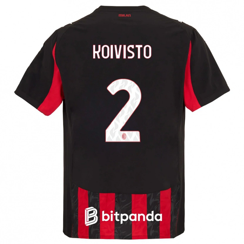 Danxen Uomo Maglia Emma Koivisto #2 Rosso Nero Kit Gara Home 2025/26 Maglietta