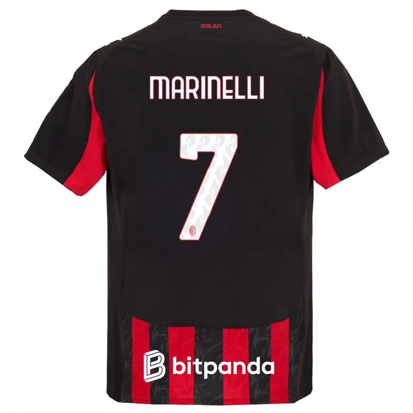 Danxen Uomo Maglia Gloria Marinelli #7 Rosso Nero Kit Gara Home 2025/26 Maglietta