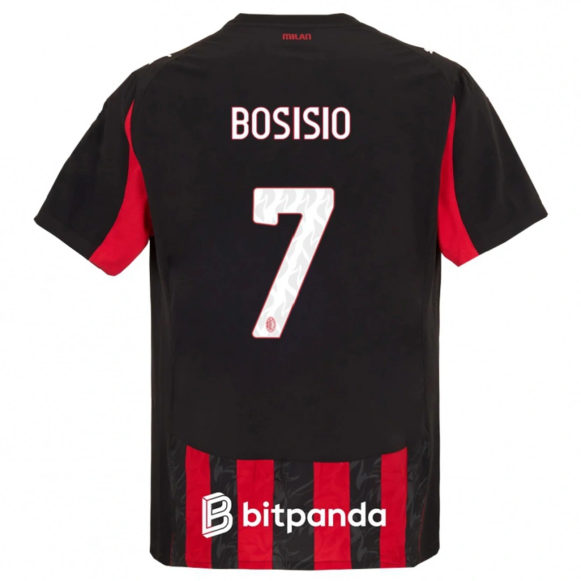 Danxen Uomo Maglia Josuè Bosisio #7 Rosso Nero Kit Gara Home 2025/26 Maglietta