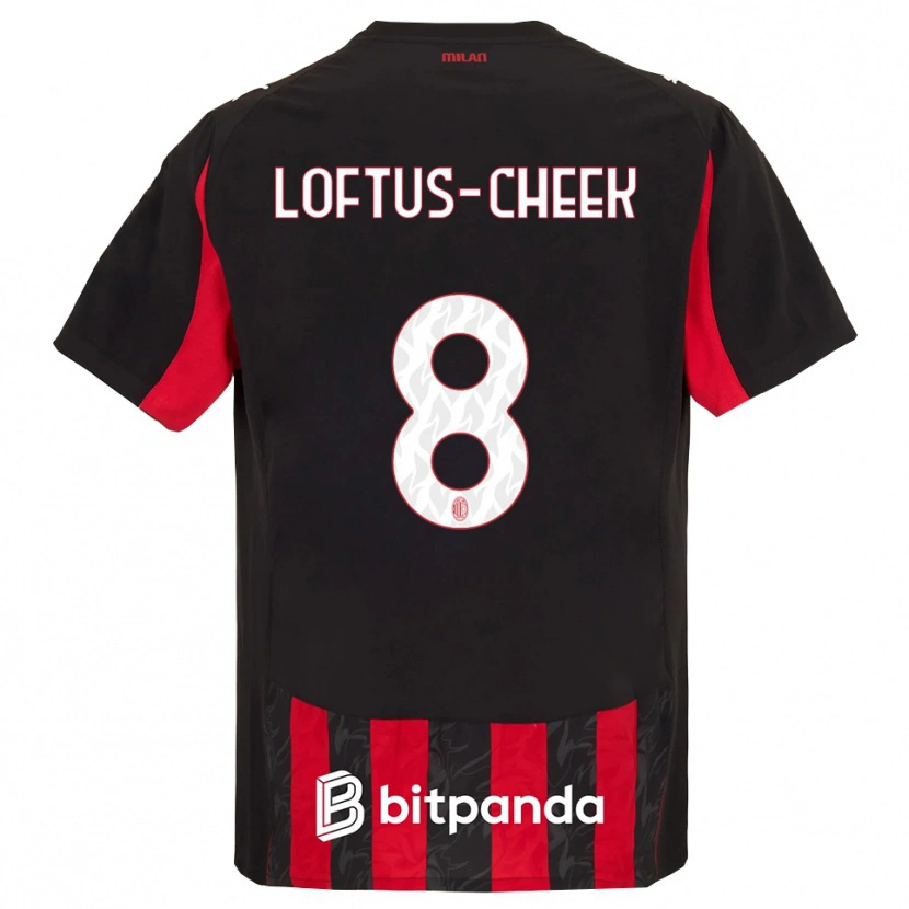 Danxen Uomo Maglia Ruben Loftus-Cheek #8 Rosso Nero Kit Gara Home 2025/26 Maglietta