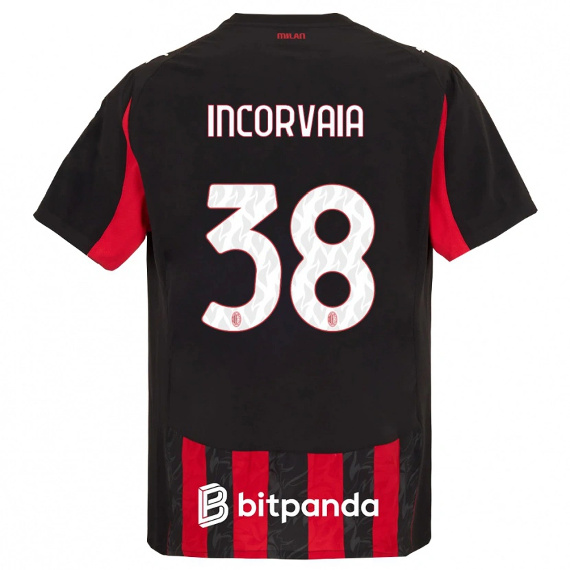 Danxen Uomo Maglia Giovanni Incorvaia #38 Rosso Nero Kit Gara Home 2025/26 Maglietta