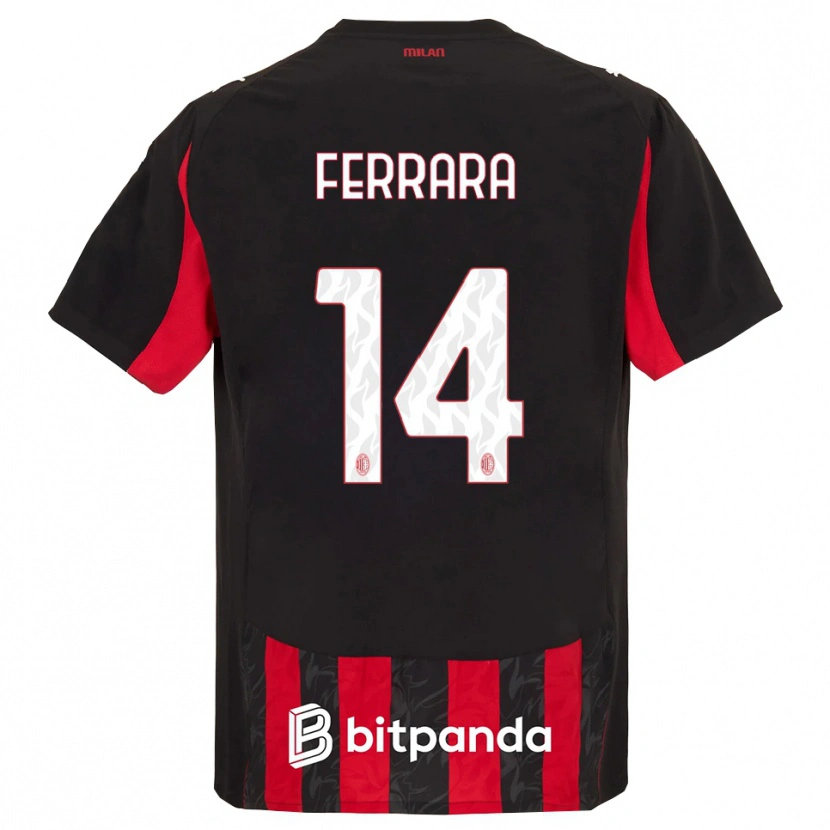 Danxen Uomo Maglia Francesco Ferrara #14 Rosso Nero Kit Gara Home 2025/26 Maglietta