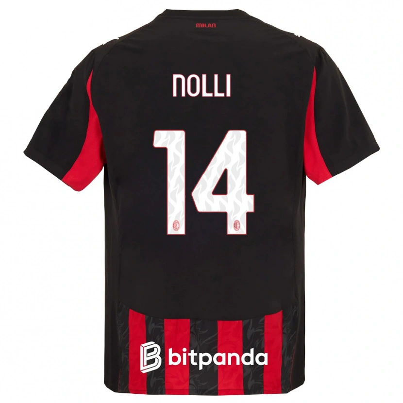 Danxen Uomo Maglia Luca Nolli #14 Rosso Nero Kit Gara Home 2025/26 Maglietta