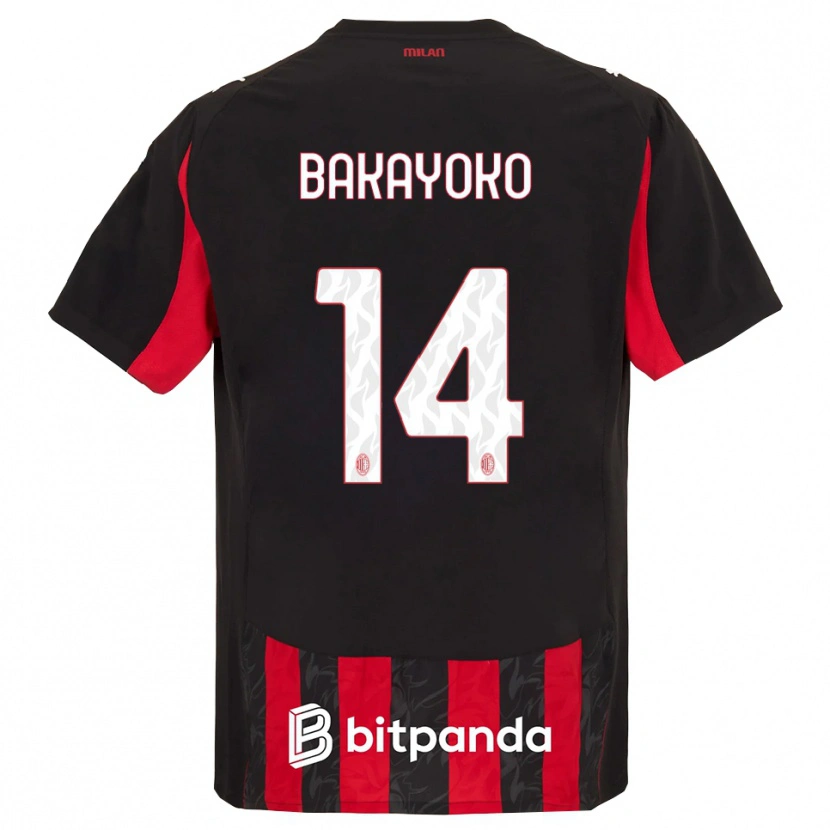 Danxen Uomo Maglia Tiemoue Bakayoko #14 Rosso Nero Kit Gara Home 2025/26 Maglietta