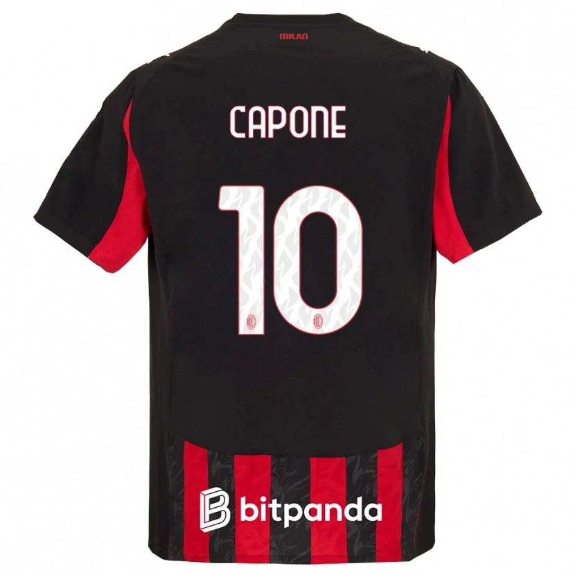 Danxen Uomo Maglia Andrea Capone #10 Rosso Nero Kit Gara Home 2025/26 Maglietta