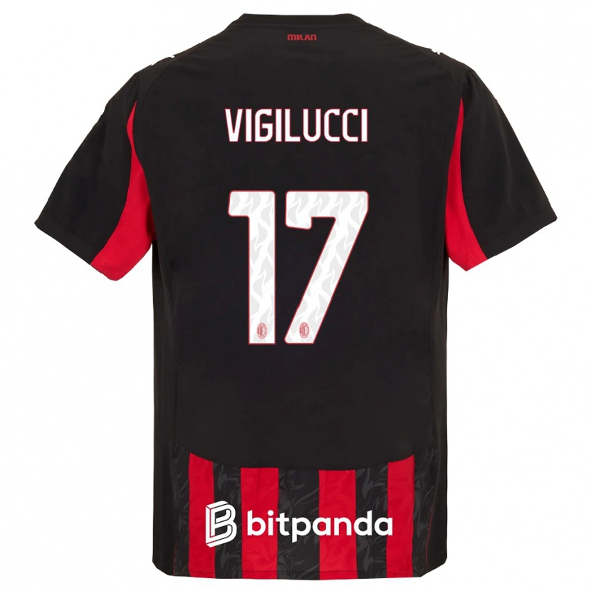 Danxen Uomo Maglia Valery Vigilucci #17 Rosso Nero Kit Gara Home 2025/26 Maglietta