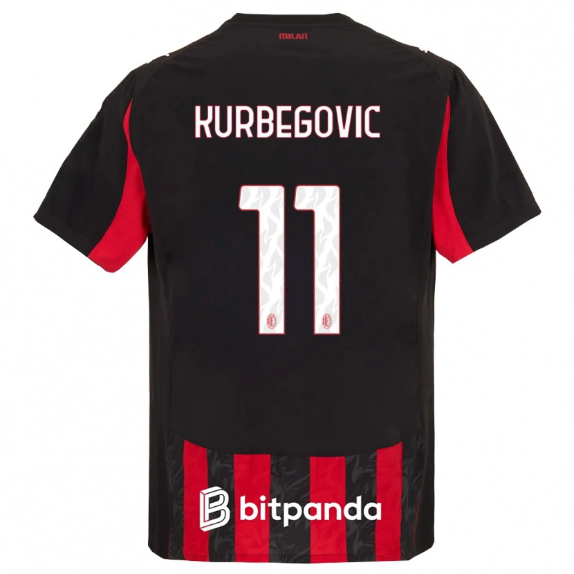 Danxen Uomo Maglia Dino Kurbegovic #11 Rosso Nero Kit Gara Home 2025/26 Maglietta