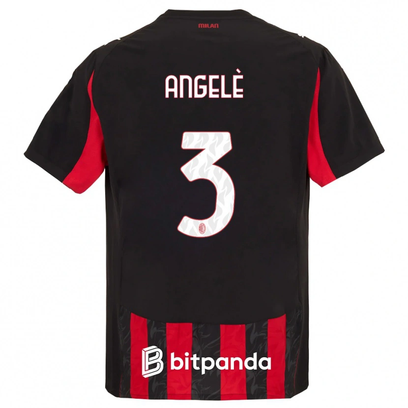 Danxen Uomo Maglia Gregorio Angelè #3 Rosso Nero Kit Gara Home 2025/26 Maglietta