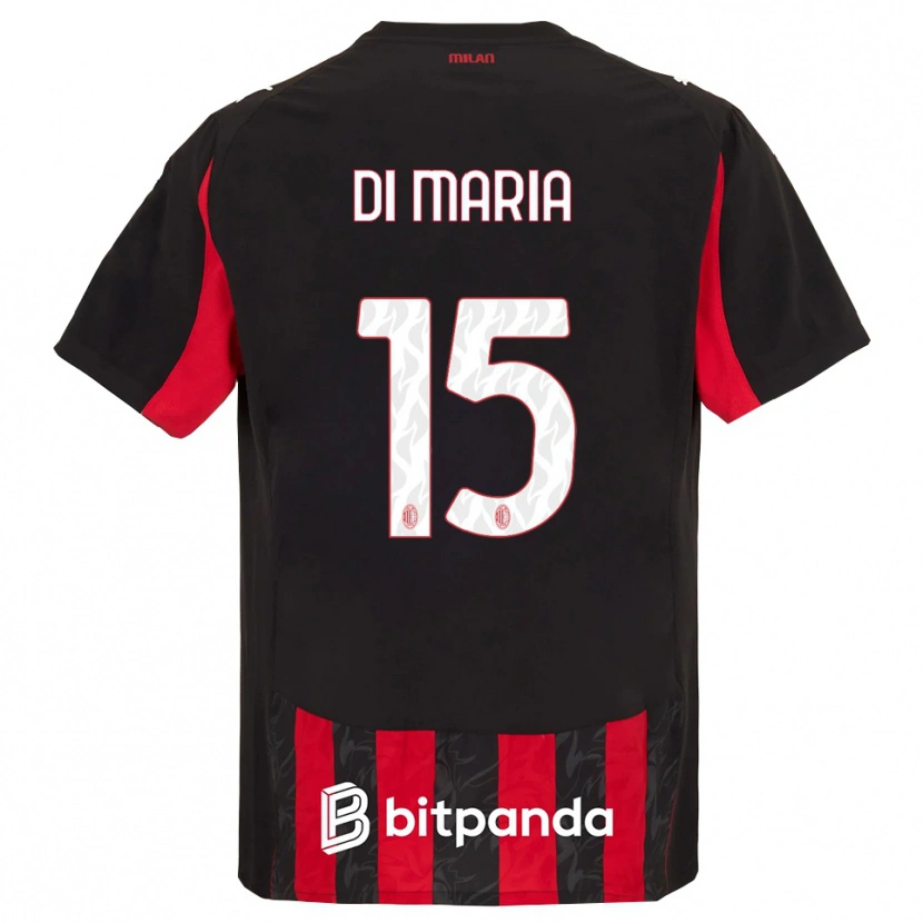Danxen Uomo Maglia Alessandro Di Maria #15 Rosso Nero Kit Gara Home 2025/26 Maglietta