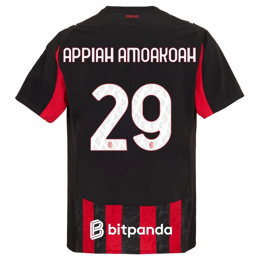 Danxen Uomo Maglia Karen Appiah Amoakoah #29 Rosso Nero Kit Gara Home 2025/26 Maglietta