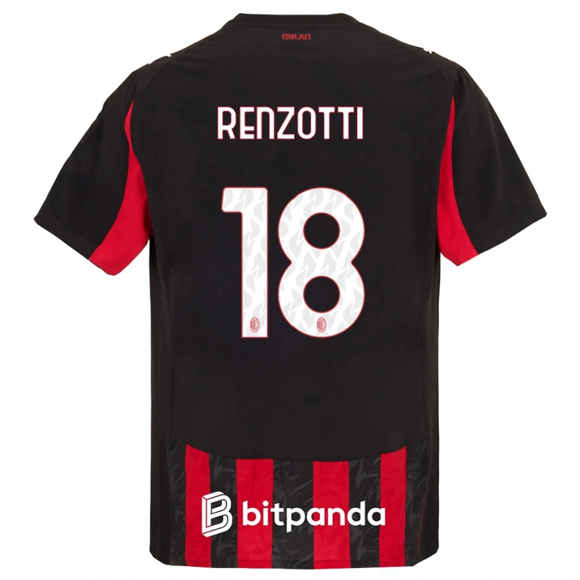 Danxen Uomo Maglia Monica Renzotti #18 Rosso Nero Kit Gara Home 2025/26 Maglietta