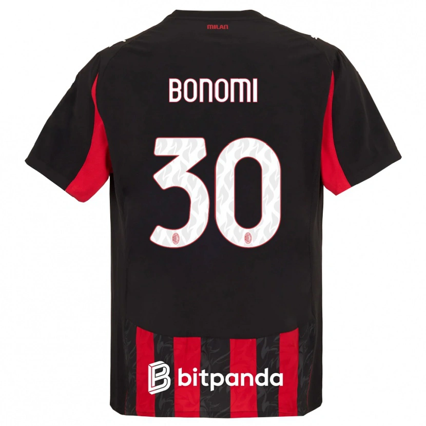 Danxen Uomo Maglia Alessandro Bonomi #30 Rosso Nero Kit Gara Home 2025/26 Maglietta
