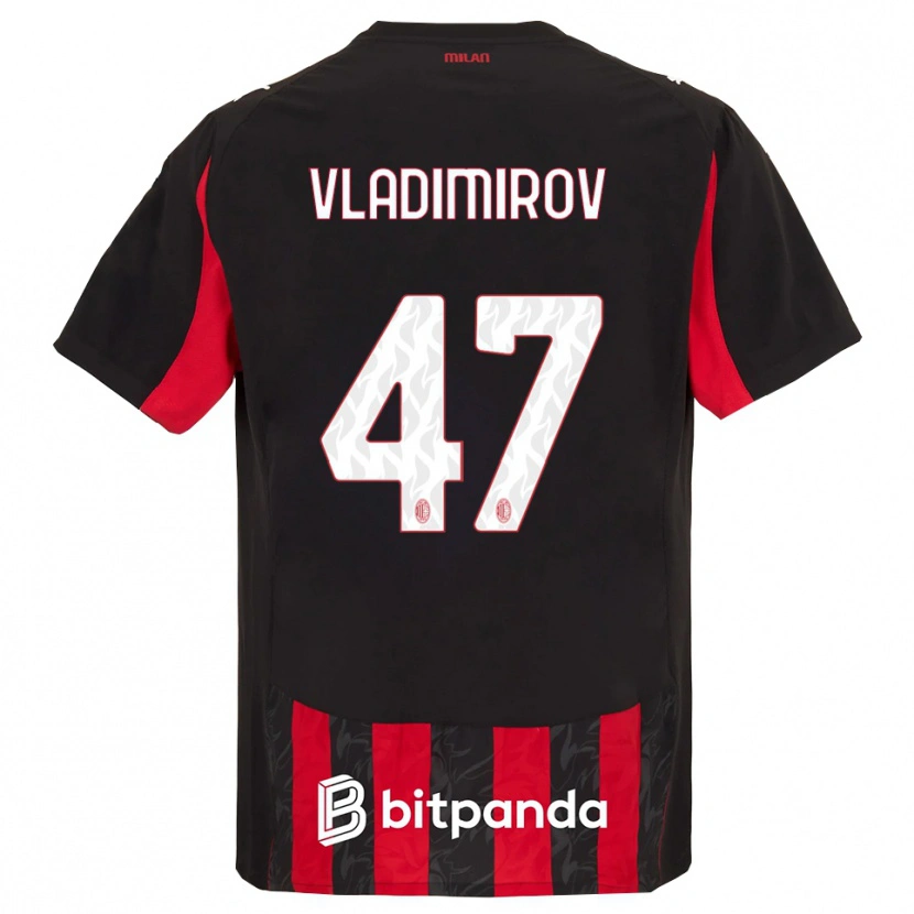 Danxen Uomo Maglia Valeri Vladimirov #47 Rosso Nero Kit Gara Home 2025/26 Maglietta