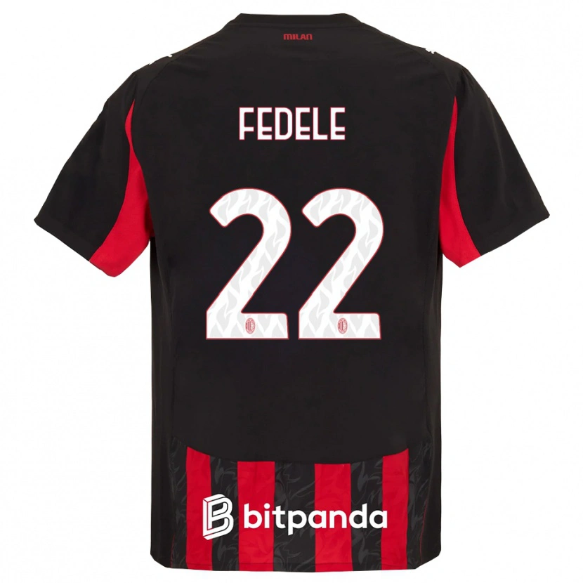 Danxen Uomo Maglia Noemi Fedele #22 Rosso Nero Kit Gara Home 2025/26 Maglietta