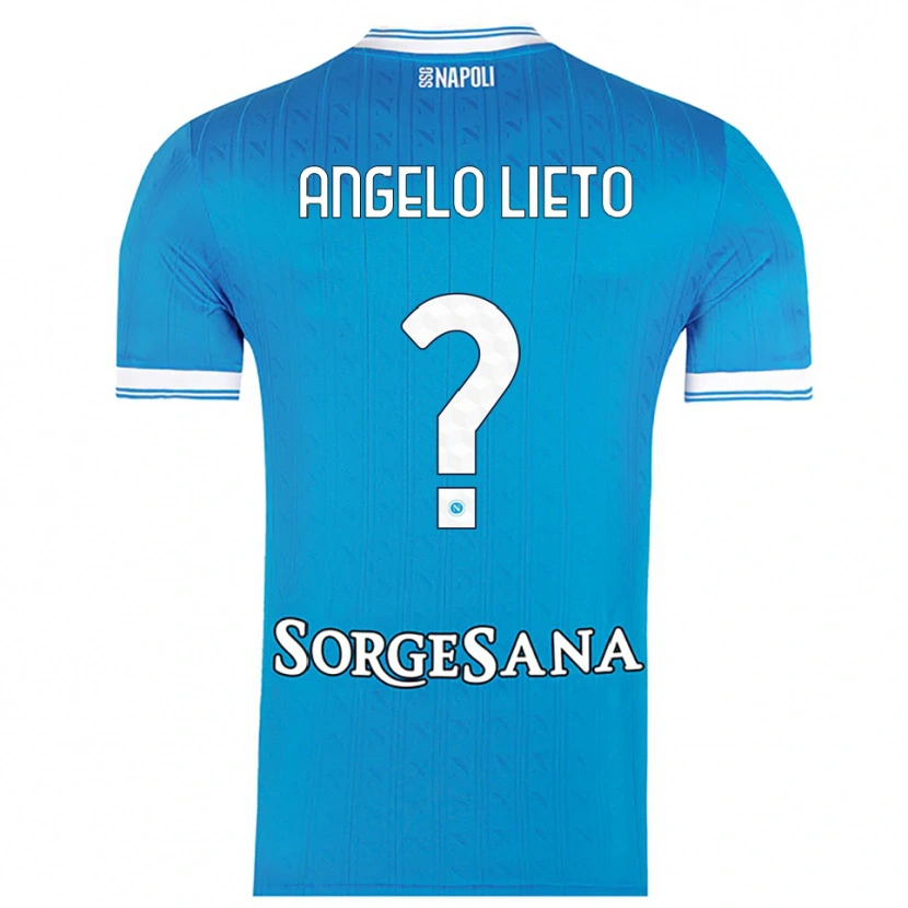 Danxen Uomo Maglia Angelo Lieto #0 Azzurro Bianco Kit Gara Home 2025/26 Maglietta