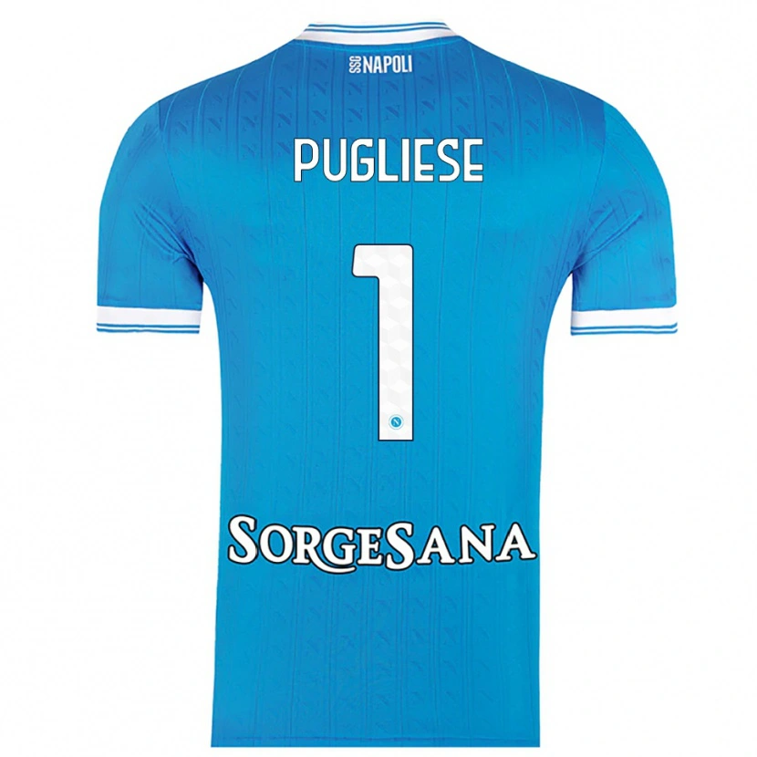 Danxen Uomo Maglia Claudio Pugliese #1 Azzurro Bianco Kit Gara Home 2025/26 Maglietta