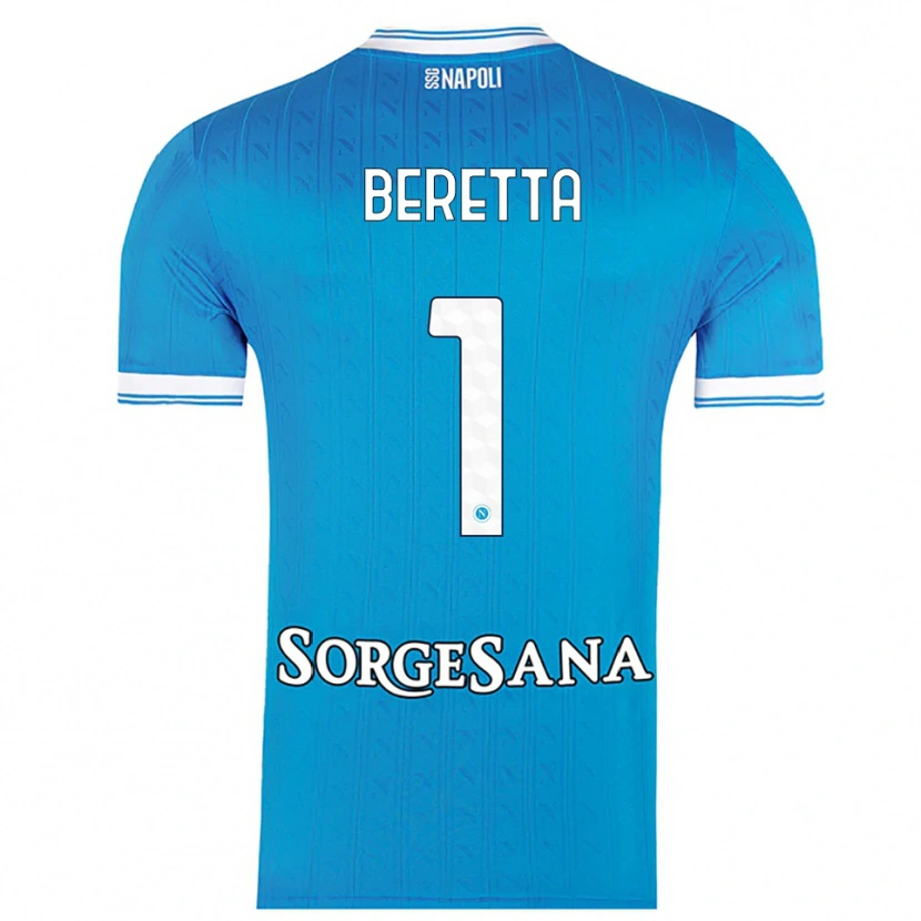 Danxen Uomo Maglia Beatrice Beretta #1 Azzurro Bianco Kit Gara Home 2025/26 Maglietta