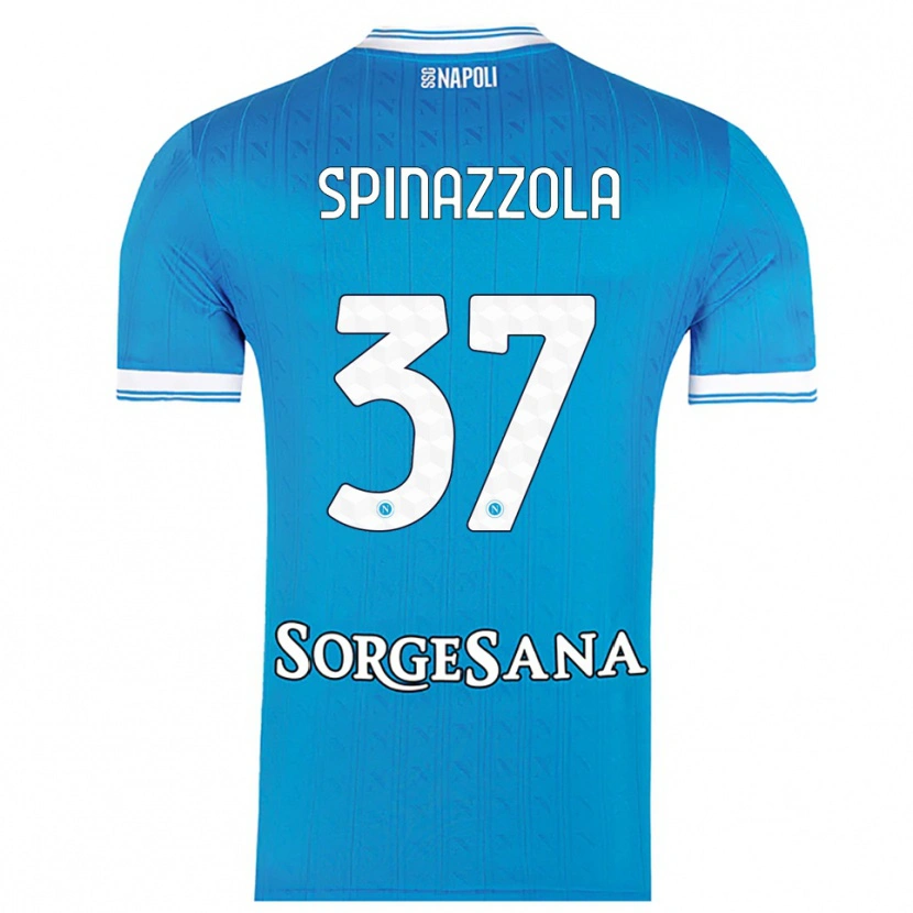 Danxen Uomo Maglia Leonardo Spinazzola #37 Azzurro Bianco Kit Gara Home 2025/26 Maglietta