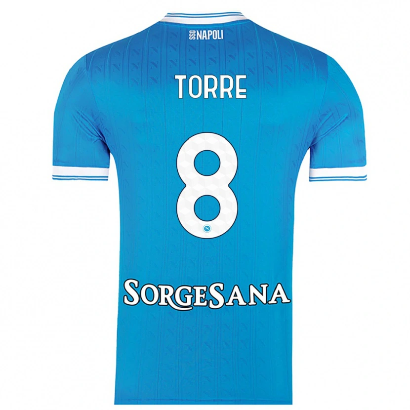 Danxen Uomo Maglia Christian Torre #8 Azzurro Bianco Kit Gara Home 2025/26 Maglietta