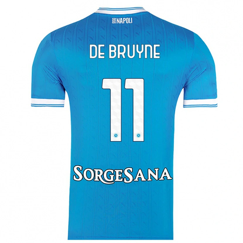 Danxen Uomo Maglia Kevin De Bruyne #11 Azzurro Bianco Kit Gara Home 2025/26 Maglietta