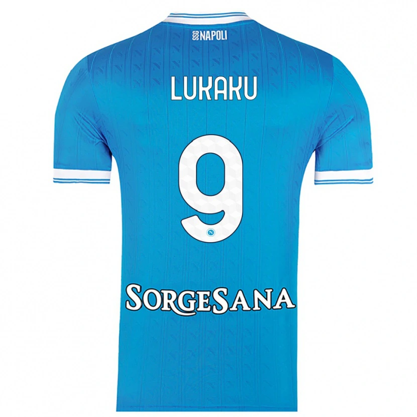 Danxen Uomo Maglia Romelu Lukaku #9 Azzurro Bianco Kit Gara Home 2025/26 Maglietta