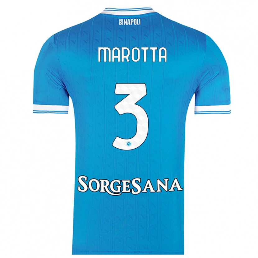 Danxen Uomo Maglia Gabriele Marotta #3 Azzurro Bianco Kit Gara Home 2025/26 Maglietta
