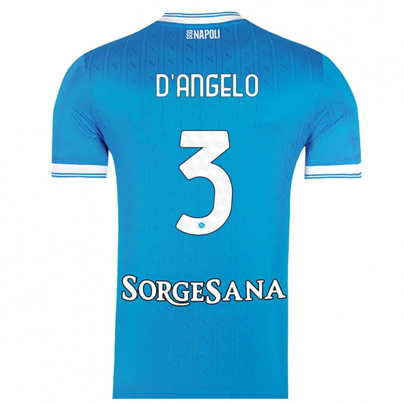 Danxen Uomo Maglia Giuseppe D'angelo #3 Azzurro Bianco Kit Gara Home 2025/26 Maglietta