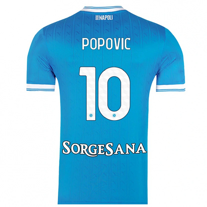 Danxen Uomo Maglia Matija Popović #10 Azzurro Bianco Kit Gara Home 2025/26 Maglietta