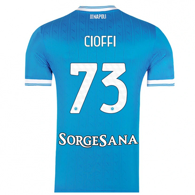 Danxen Uomo Maglia Antonio Cioffi #73 Azzurro Bianco Kit Gara Home 2025/26 Maglietta