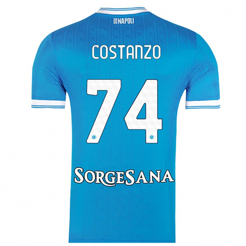 Danxen Uomo Maglia Davide Costanzo #74 Azzurro Bianco Kit Gara Home 2025/26 Maglietta