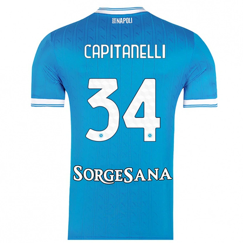 Danxen Uomo Maglia Ilaria Capitanelli #34 Azzurro Bianco Kit Gara Home 2025/26 Maglietta