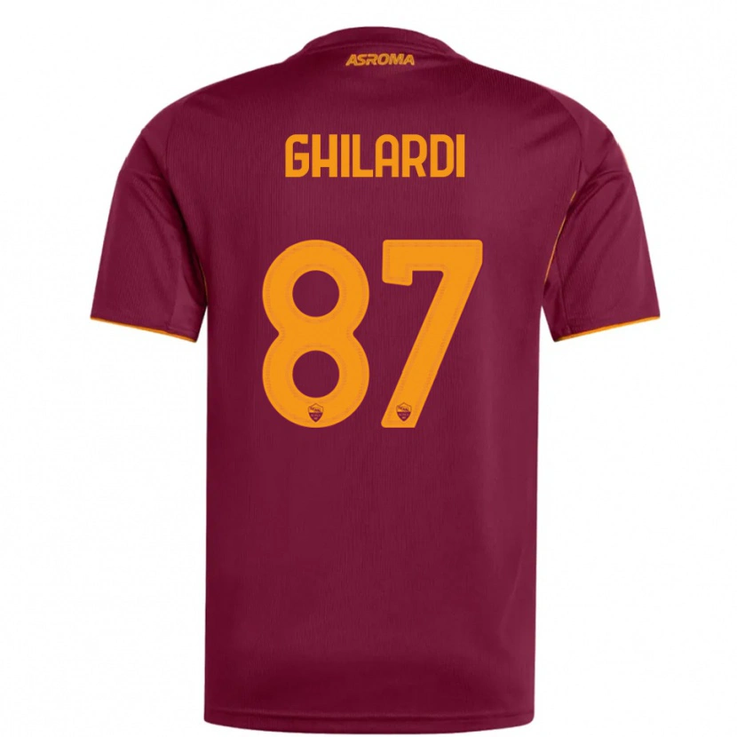 Danxen Uomo Maglia Daniele Ghilardi #87 Bordeaux Arancione Kit Gara Home 2025/26 Maglietta