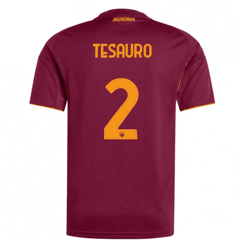 Danxen Uomo Maglia Emanuele Tesauro #2 Bordeaux Arancione Kit Gara Home 2025/26 Maglietta