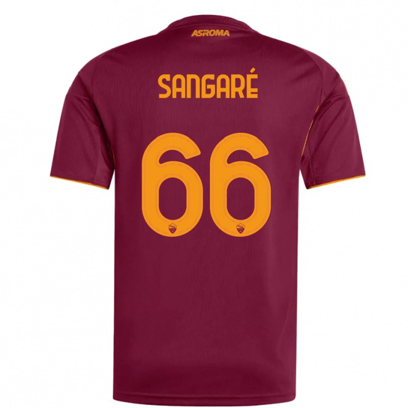 Danxen Uomo Maglia Buba Sangaré #66 Bordeaux Arancione Kit Gara Home 2025/26 Maglietta