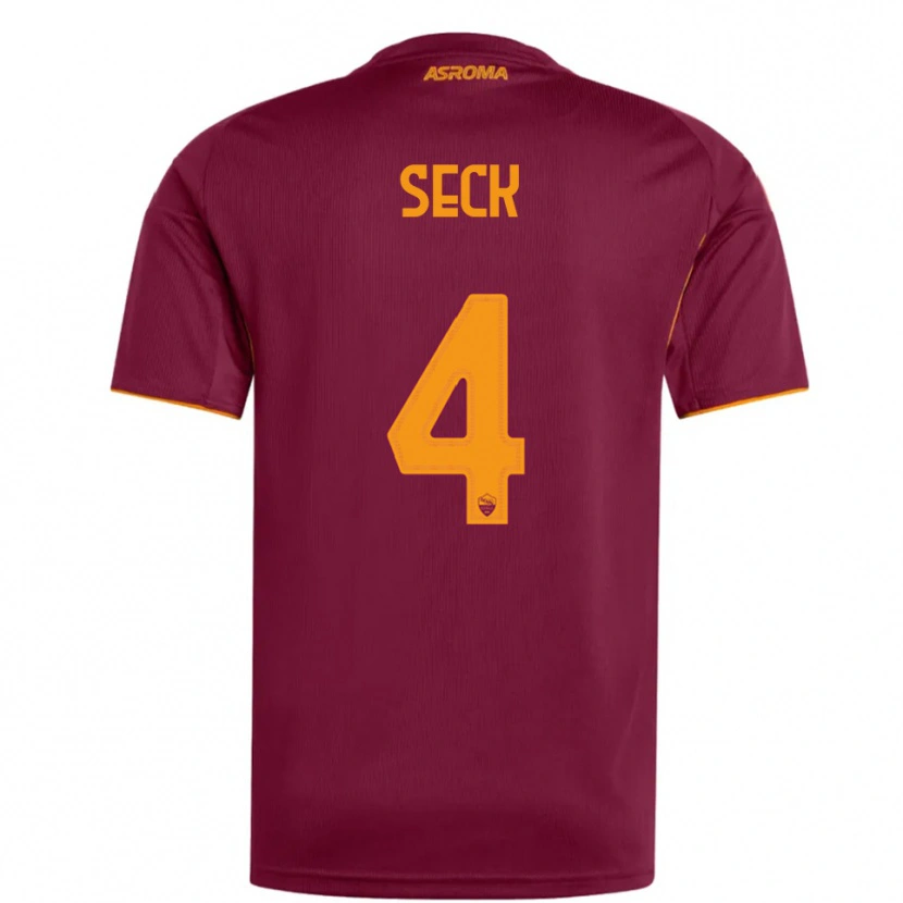 Danxen Uomo Maglia Mohamed Seck #4 Bordeaux Arancione Kit Gara Home 2025/26 Maglietta